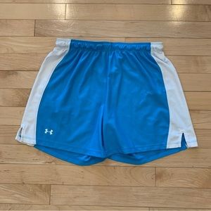 Under Armour women’s size small blue white athletic running shorts
